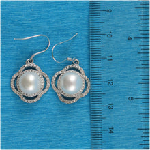 Load image into Gallery viewer, 9100500-Beautiful-Hook-Earrings-White-Pearls-Solid-Silver-925-Cubic-Zirconia