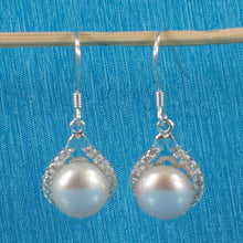 Load image into Gallery viewer, 9100512-Well-Match-Hook-Earrings-Pink-Pearls-Solid-Silver-925-Cubic-Zirconia