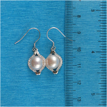 Load image into Gallery viewer, 9100512-Well-Match-Hook-Earrings-Pink-Pearls-Solid-Silver-925-Cubic-Zirconia