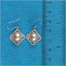 Load image into Gallery viewer, 9100522-Beautiful-Pink-Pearls-Cubic-Zirconia-Solid-Silver-925-Hook-Earrings