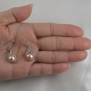 9100532-Solid-Sterling-Silver-Cubic-Zirconia-Peach-Pearls-Beautiful-Hook-Earrings