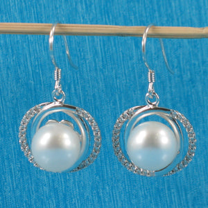 9100540-Unique-Sterling-Silver-White-Cultured-Pearls-Cubic-Zirconia-Earrings