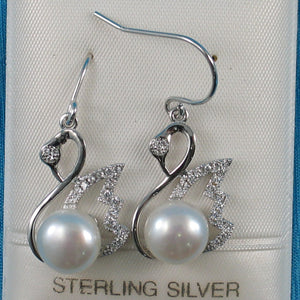 9100570-Beautiful-White-Pearls-Hook-Earrings-Solid-Silver-925-Cubic-Zirconia