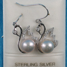 Load image into Gallery viewer, 9100572-Beautiful-Pink-Pearls-Hook-Earrings-Solid-Silver-925-Cubic-Zirconia