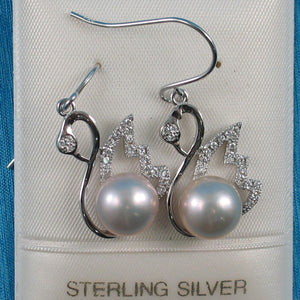 9100572-Beautiful-Pink-Pearls-Hook-Earrings-Solid-Silver-925-Cubic-Zirconia