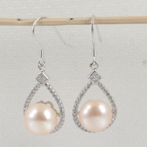 9100602-Beautiful-Sterling-Silver-Cubic-Zirconia-Pink-Cultured-Pearls-Hook-Earrings