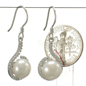 9100610-Sterling-Silver-Cubic-Zirconia-Well-Match-White-Pearls-Hook-Earrings