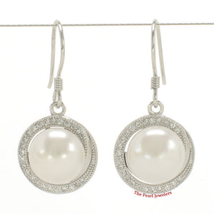 9100670-Sterling-Silver-Cubic-Zirconia-White-Cultured-Pearls-Beautiful-Hook-Earrings