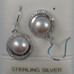 9100672-Sterling-Silver-Cubic-Zirconia-Pink-Cultured-Pearls-Beautiful-Hook-Earrings