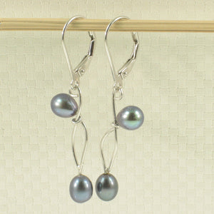 9100981-Solid-Sterling-Silver-925-Leverback-F/W-Cultured-Pearl-Dangle-Earrings