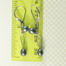 Load image into Gallery viewer, 9100981-Solid-Sterling-Silver-925-Leverback-F/W-Cultured-Pearl-Dangle-Earrings