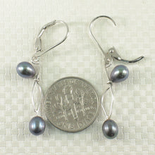 Load image into Gallery viewer, 9100981-Solid-Sterling-Silver-925-Leverback-F/W-Cultured-Pearl-Dangle-Earrings