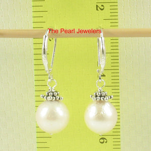9101030-Solid-Silver-.925-Leverback-Bali-Beads-White-Nucleus-Pearl-Hook-Earrings
