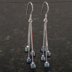 9101041-Sterling-Silver-Box-Chain-Hook-Black-Cultured-Pearl-Dangle-Earrings