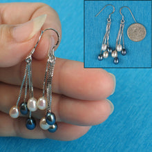 Load image into Gallery viewer, 9101043-Sterling-Silver-Box-Chain-Hook-Multicolor-Cultured-Pearl-Dangle-Earrings