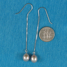 Load image into Gallery viewer, 9101052-Solid-Silver-925-Box-Chain-Hook-Pink-F/W-Pearl-Dangle-Earrings