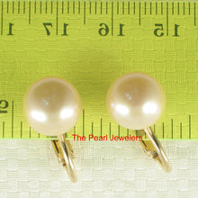 Load image into Gallery viewer, 9101122-14k-Gold-Filled-Non-Pierced-Clip-On-10-11mm-Peach-Pearls-Earrings
