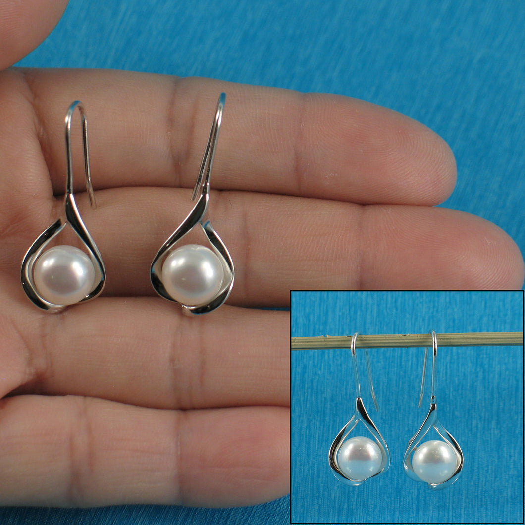 9109840-Solid-Silver-925-Wave-Genuine-White-Pearls-Hook-Earrings