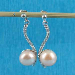 9109852-Sterling-Silver-Pink-Cultured-Pearl-Cubic-Zirconia-Dangle-Earrings