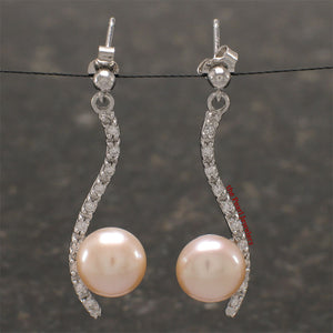 9109852-Sterling-Silver-Pink-Cultured-Pearl-Cubic-Zirconia-Dangle-Earrings