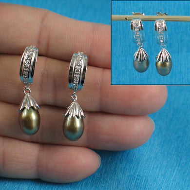9109863-Sterling-Silver-Olive-Freshwater-Pearls-Cubic-Zirconia-Dangle-Earrings