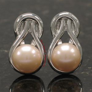 9109872-Solid-Sterling-Silver-Love-Knot-Pink-Cultured-Pearls-Stud-Earrings