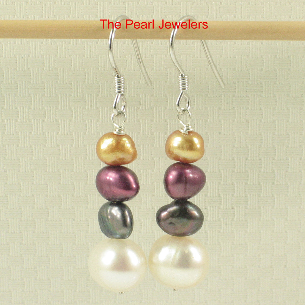 9109910-Sterling-Silver-Handcrafted-Mix-Size-Color-Pearl-Hook-Earrings