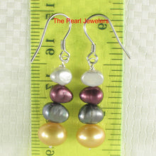 Load image into Gallery viewer, 9109911-Sterling-Silver-Handcrafted-Mix-Size-Color-Pearl-Hook-Earrings