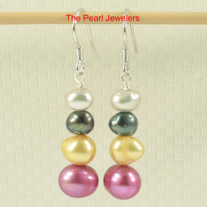 9109912-Handcrafted-Mix-Size-Color-Pearl-Sterling-Silver-Hook-Earrings