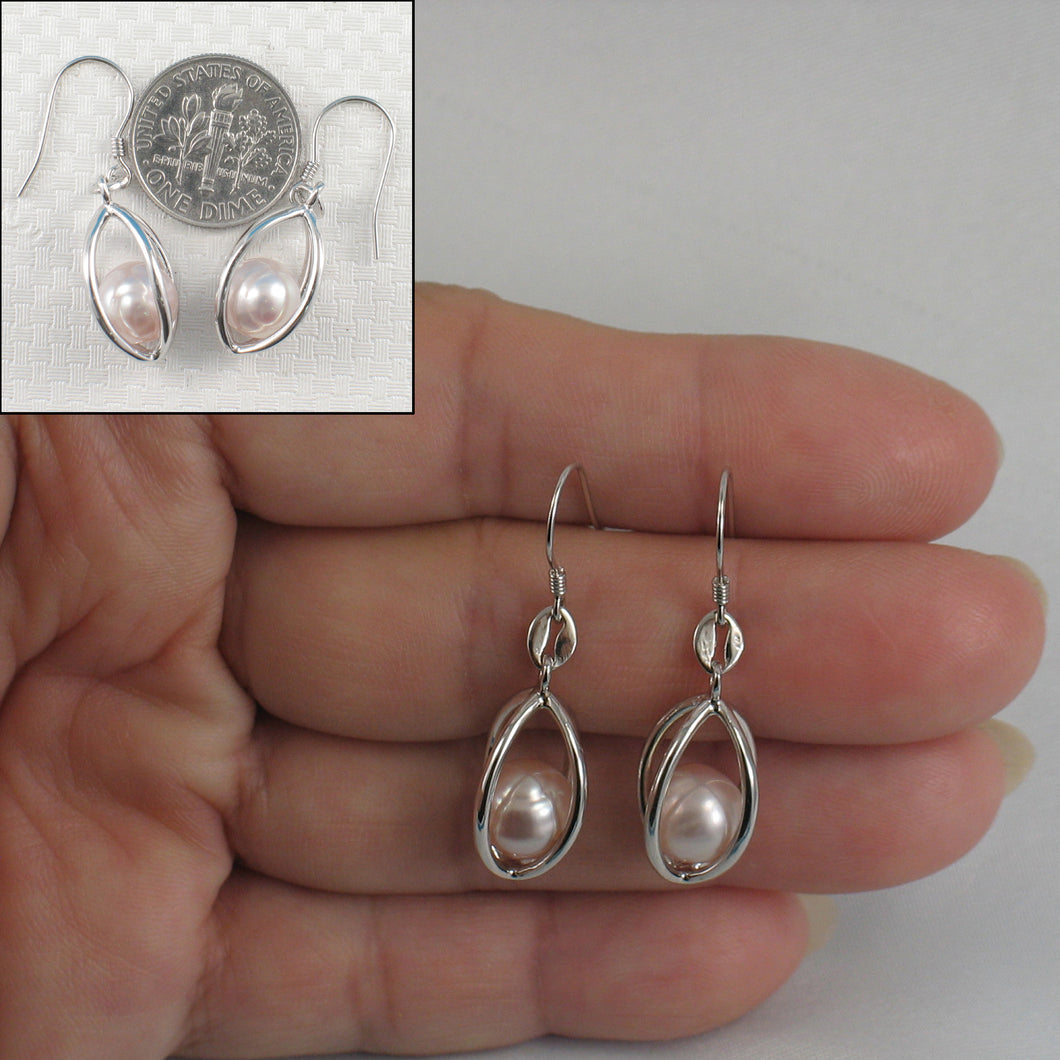 9109942-Sterling-Silver-Lucky-Lantern-Genuine-Pink-Cultured-Pearl-Hook-Earrings