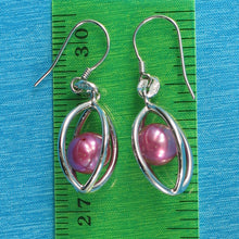 Load image into Gallery viewer, 9109948-Sterling-Silver-Lucky-Lantern-Rose-Pink-F/W-Pearl-Hook-Earrings