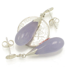 Load image into Gallery viewer, 9110002-Solid-Silver-925-Oriental-Lavender-Jade-Dangle-Stud-Earrings