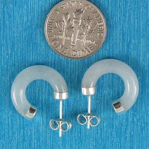 9110036-Solid-Sterling-Silver-.925-Celadon-Green-C-Hoop-Stud-Earrings