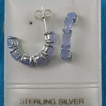 Load image into Gallery viewer, 9110052-Sterling-Silver-12pcs-of-Oval-Cabochon-Lavender-Jade-C-Hoop-Earrings