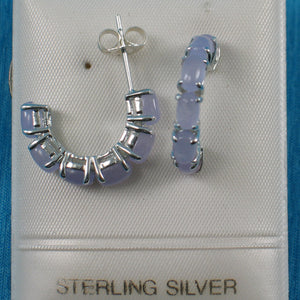 9110052-Sterling-Silver-12pcs-of-Oval-Cabochon-Lavender-Jade-C-Hoop-Earrings