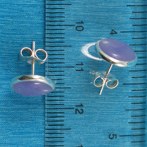 9110082-Solid-Sterling-Silver-925-Dome-Tablet-Lavender-Jade-Stud-Earrings