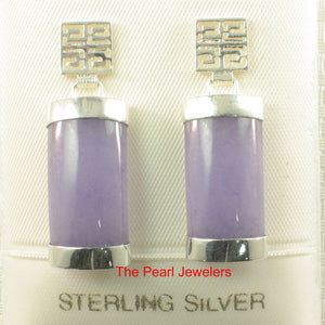 9110102-Solid-Sterling-Silver-Lavender-Jade-Oriental-Happiness-Dangle-Earrings