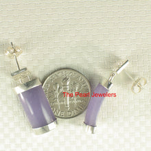 Load image into Gallery viewer, 9110102-Solid-Sterling-Silver-Lavender-Jade-Oriental-Happiness-Dangle-Earrings