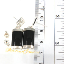 Load image into Gallery viewer, 9110106-Solid-Silver-.925-GOOD-FORTUNES-Black-Onyx-Dangle-Earrings