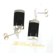 Load image into Gallery viewer, 9110106-Solid-Silver-.925-GOOD-FORTUNES-Black-Onyx-Dangle-Earrings