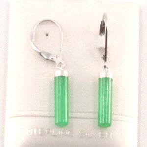 9110133-Tube-Green-Jade-Solid-Sterling-Silver-925-Leverback-Dangle-Earrings