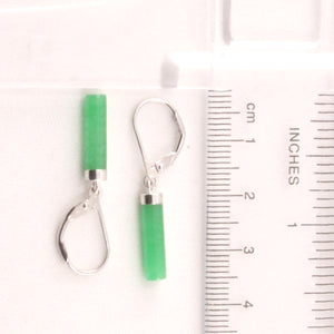 9110133-Tube-Green-Jade-Solid-Sterling-Silver-925-Leverback-Dangle-Earrings