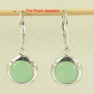 9110203-Simple-Beautiful-Green-Jade-Cubic-Zirconia-Leverback-Earrings