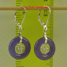 Load image into Gallery viewer, 9110222-Solid-Silver-925-Good-Fortunes-Lavender-Jade-Leverback-Dangle-Earrings