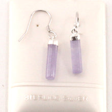 Load image into Gallery viewer, 9110232-Lavender-Jade-Tube-Sterling-Silver-Fish-Hook-Dangle-Earrings