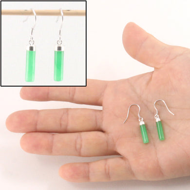 9110233-Tube-Green-Jade-Solid-Silver-925-Fish-Hook-Dangle-Earrings