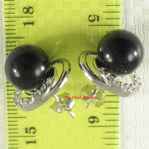 9110281-Solid-Sterling-Silver-925-Black-Onyx-Cubic-Zirconia-Stud-Earrings