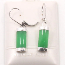 Load image into Gallery viewer, 9110363-Curved-Shaped-Jade-Solid-Silver-925-Leverback-Dangle-Earrings