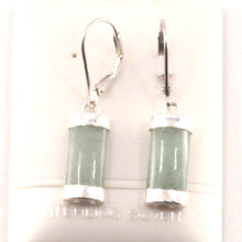 Load image into Gallery viewer, 9110366-Jade-Curved-Solid-Sterling-Silver-925-Leverback-Dangle-Earrings