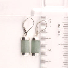 Load image into Gallery viewer, 9110366-Jade-Curved-Solid-Sterling-Silver-925-Leverback-Dangle-Earrings